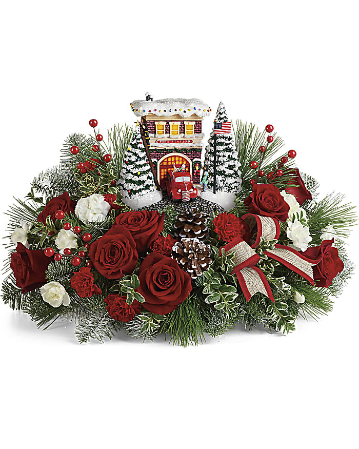 Kinkade&#039;s Festive Fire Station Bouquet