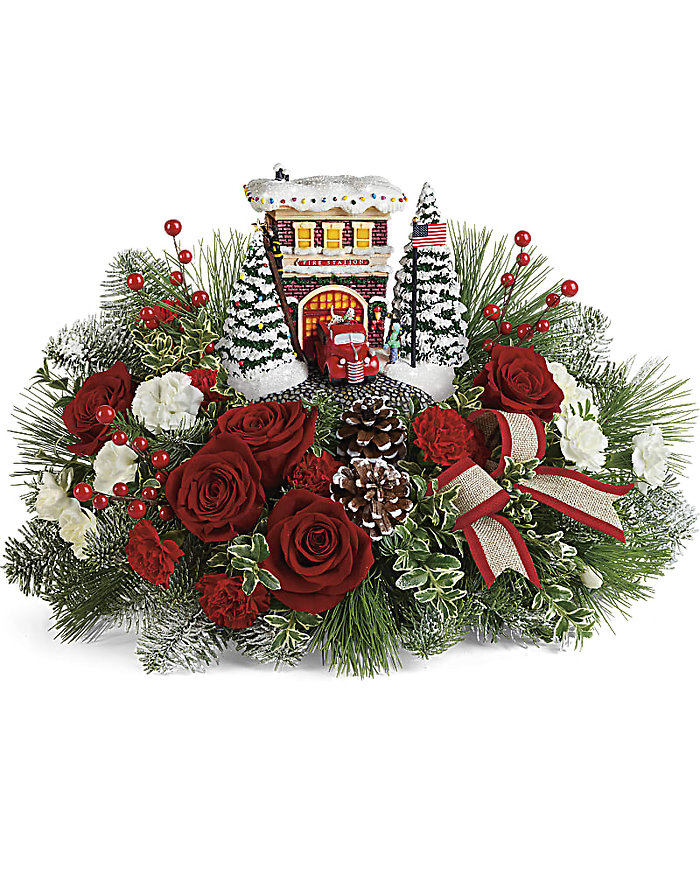 Kinkade&#039;s Festive Fire Station Bouquet